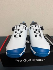 PGM Men’s Golf Shoes White Blue BOA Dial Waterproof Spikeless Size 43 EU US 9.5 picture