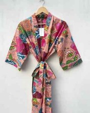 1PCs Indian Floral  Print 100% cotton robe gown Hippie women maxi kimono dresses picture