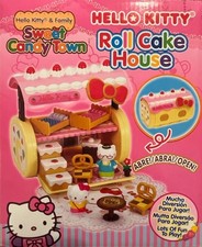 Rare 2012 TOHO Hello Kitty Sweet Candy Town Roll Cake House Playset Miniature picture