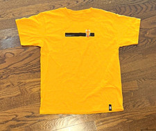 Girl Skateboards Yellow Graphic Logo Tee T-Shirt Crew Neck Tagless Size L picture
