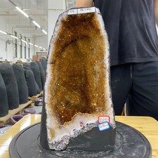 22.4lb Natural Citrine geode cathedral quartz cluster crystal specimen Healing picture