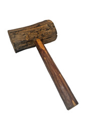 Vintage Wood Carpenter Mallet Maul Hammer Wooden Primitive picture
