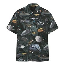3D Star Trek Space Ships Hawaiian Shirt, shirt US size picture