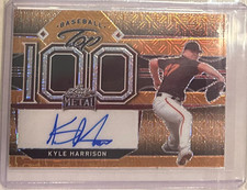 1/1 KYLE HARRISON AUTO LEAF METAL TOP 100 GOLD MOJO PRISMATIC #1/1 PROOF BREWERS picture