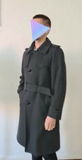 Military Dark Green Vintage Wool Belted Wool Coat Size 50 Excellent Condition  picture