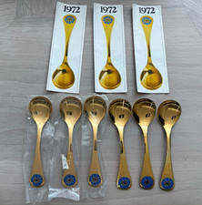Georg Jensen 1972 Annual Spoon set of 6 Sterling Silver Cornflower Vintage picture