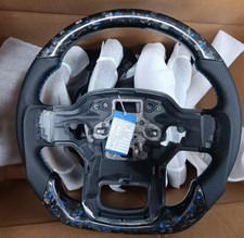 Blue Forged Carbon Fiber Steering Wheel for Ford Raptor F150 2021-2026 No Heated picture
