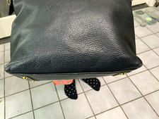 Dooney & Bourke Black Satchel Top Handle Zip Bag Detachable Strap Gold HW picture