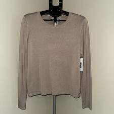 NWT DKNY Donna Karan Women’s XL 88% Rayon Taupe Knit Pullover Sweater picture