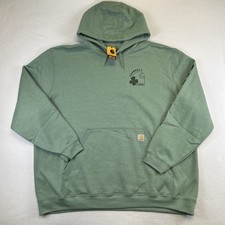 Carhartt Hoodie Mens 3XL Green Loose Fit Shamrock Graphic Pullover TS5707-M picture