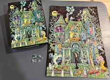 Vintage 1973 Springbok House on Haunted Hill 100pc Puzzle COMPLETE + EXTRA PIECE picture