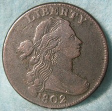 1802 Draped Bust Large Cent Cud Reverse Better Grade Details Old US Coin #663 picture
