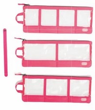 Lug Color Joy Envelope 3pc Clearview Zip Travel Cosmetic Organizer Pouch Set NWT picture
