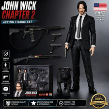 John Wick Chapter 2 Action Figure with Dog PVC Collectible Toy Gift picture