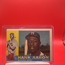 Topps 1960 Topps Hank Aaron #300 Milwaukee Braves Base Set Baseball Card picture