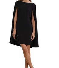 NWT Ralph Lauren Black Crepe Goergette Coctail Dress Size 10. Retail $195 picture