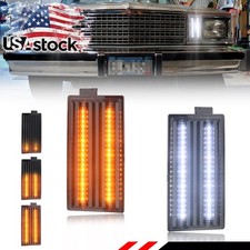 2X Smoked Dynamic LED Front DRL Turn Signal Lights For 1978-1979 Chevy El Camino picture