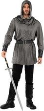 Men`s Medieval Knight Costume Adult Chain Mail Shirt Crusader  M - 3XL Halloween picture