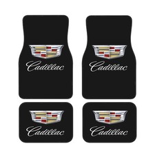 4 Piece Cadillac Car Front & Rear Floor Mat Set Non-Slip Carpet Mats picture