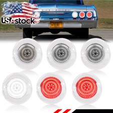 6X Clear Red LED Rear Tail Light Lens & White Backup Lamps For 1964 Chevy Impala picture