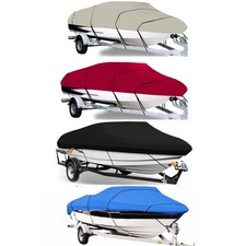 4-Color Trailerable Boat Cover Waterproof Marine Grade Dust V-Hull Runabout US picture