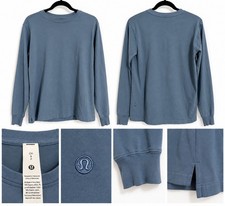 Lululemon Women’s Long Sleeve Shirt Size S Blue Organic Cotton Stretch Logo picture