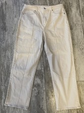 LOFT Off-White High Waist Straight Denim Pants – Casual Minimalist Style –Sz  29 picture
