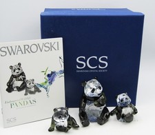 SWAROVSKI CRYSTAL SCS ANNUAL ED. 2008 PANDAS (FAMILY OF 3) w/BOX & COA picture