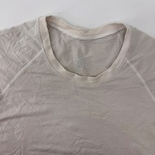 Lululemon Swiftly Tech Top Women 8 Light Grey Striped Seamless Short Sleeve picture