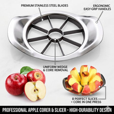 Apple Slicer and Corer - 12 Blade Extra Large, Stainless Steel Apple Cutter - He picture