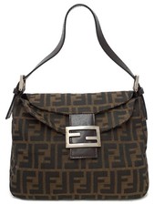 Fendi Zucchetto Handbag 26426 Jacquard Brown / Dark Brown Shoulder Bag #TB4601 picture