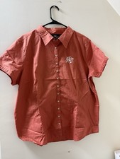 Harley-Davidson Women’s Coral Rhinestone Logo Button-Up Shirt picture