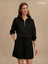 Varley Hawley Half Zip Sweat $148 MSRP (COLOR BLACK) picture