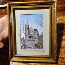 Joanne R Happ Signed Art St Peter's Catholic Church Harpers Ferry WV Framed picture