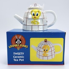 Tweety Bird Ceramic Tea Pot with Lid 1997 Looney Tunes Warner Bros Vintage New picture