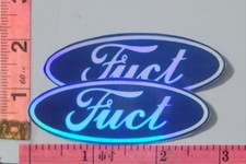Fuct (Ford Parody) Set Of 2 Holographic Or White Vinyl Laminated Stickers picture