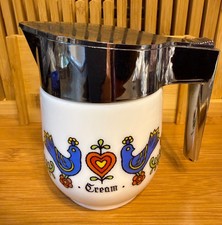 Vintage Gemco Friendship Country Festival Milk Glass Cream Server  - Creamer picture