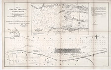 1887 DETROIT RIVER - LIME KILN CROSSING - Michigan GROSSE ISLAND Nautical picture