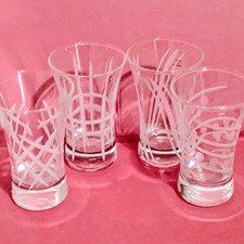 Cristal D'Arques French Crystal Etched Shot Glasses Durand France Set of Four picture