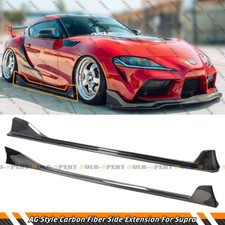 FOR 20-26 TOYOTA SUPRA A90 AG STYLE CARBON FIBER SIDE SKIRT EXTENSIONS SPLITTER picture