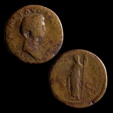 Julia Titi AE Dupondius 80-81 AD Rome Ceres Ancient Roman Bronze Coin picture