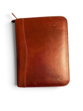 Vintage 1998 Franklin Covey 7 Ring Planner Binder Warm Brown Full Zip 8x10 picture