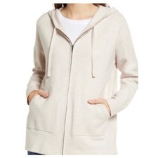 Madewell Cream Zip-Up Hooded Sweatshirt picture