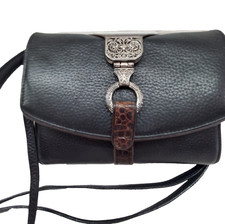 Brighton Nepal Black Nepal Organizer Crossbody Purse with Brown Accent Areas picture