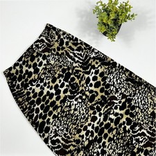 Additions by Chico's Leopard Print Midi Flare Skirt Pull On Size 2 US L/12 picture