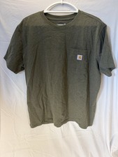 Carhartt Men's Green Solid Loose Fit Crew Neck Pocket Logo T-Shirt XXL picture