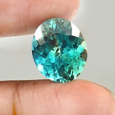 AAA Natural Ceylon Blue Green Parti Sapphire 15.60 Ct Oval Cut Loose Gemstone picture