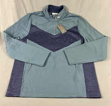 KJUS Golf Pullover Damon Midlayer Half Zip 2XL Steel Blue Polyester Wool $249 picture