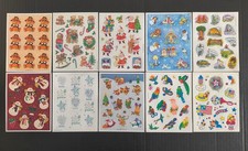 Vintage Hallmark Sticker Sheets to Choose Holiday Birds Words etc picture