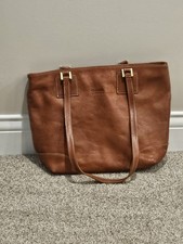Vtg Claudia Firenze Brown Italian Leather Satchel Shoulder Bag picture